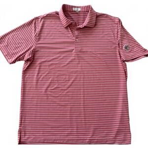 Peter Millar Summer Comfort Men's Polo XL Red Stripe USAFA Eisenhower Golf Club